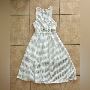Showpo White Lattice Lace Midi Dress